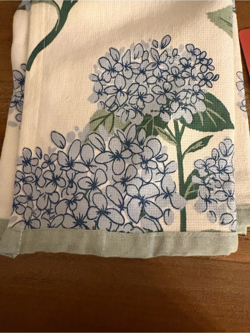 Floral Blue & Green Hydrangea Kitchen Towel